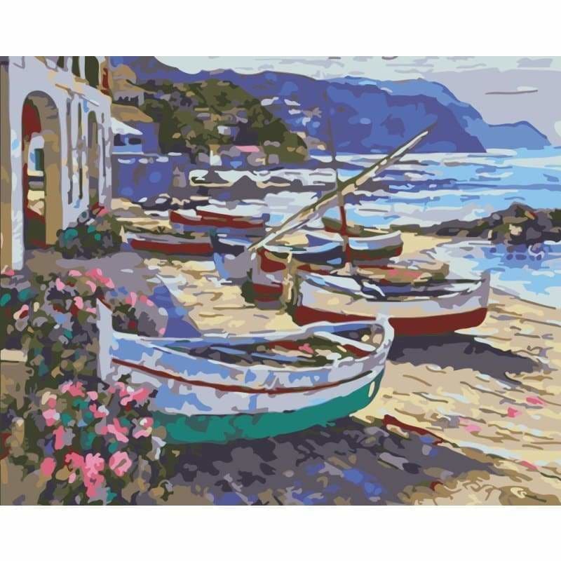 Boat Diy Paint By Numbers Kits WM-1677 - NEEDLEWORK KITS