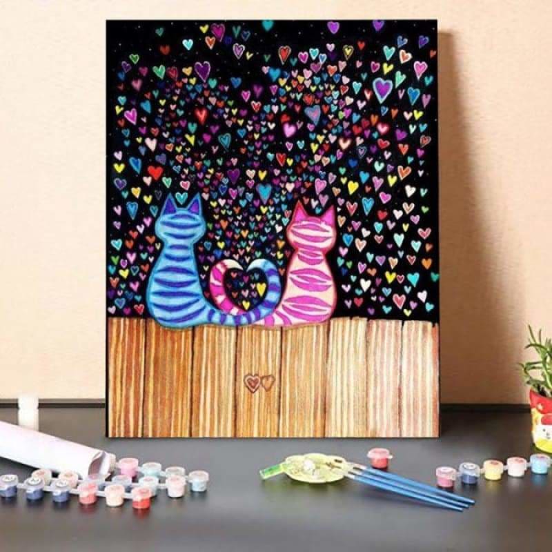 Cats and Hearts – Paint By Numbers Kit