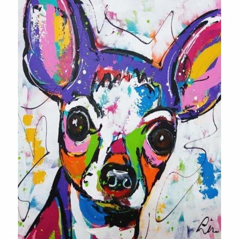 Colorful Dog Diy Paint By Numbers Kits PBN97843 - NEEDLEWORK KITS