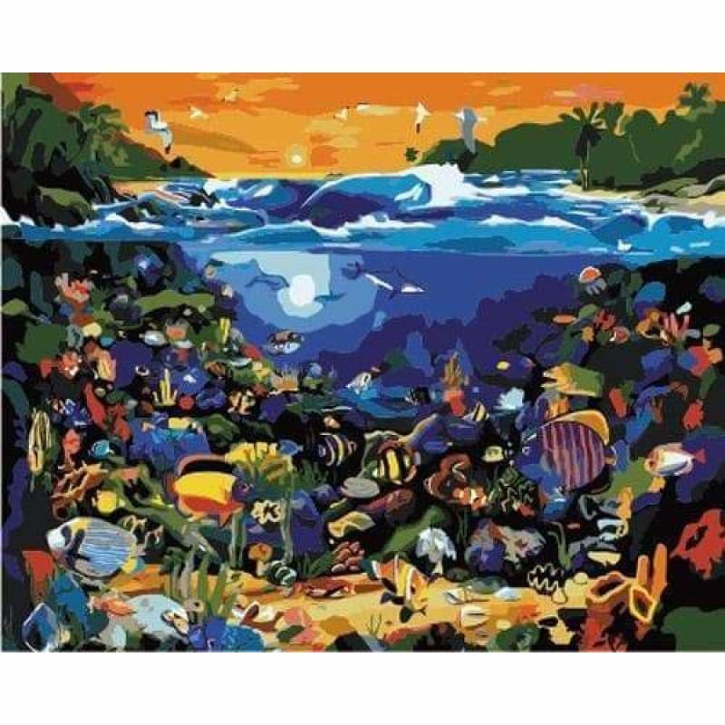 Fish Diy Paint By Numbers Kits ZXB883 - NEEDLEWORK KITS