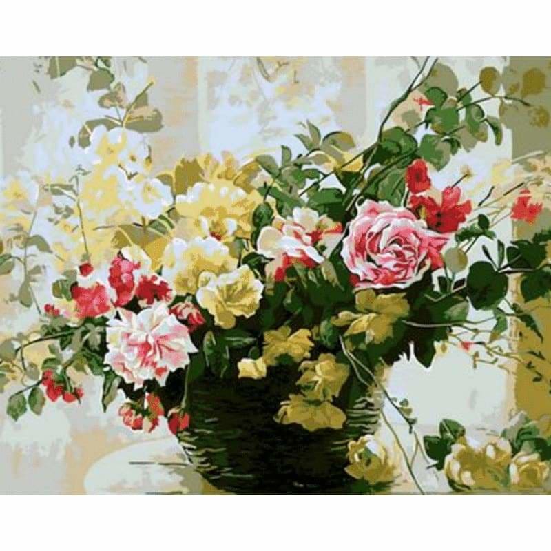 Flower Diy Paint By Numbers Kits ZXQ734 - NEEDLEWORK KITS