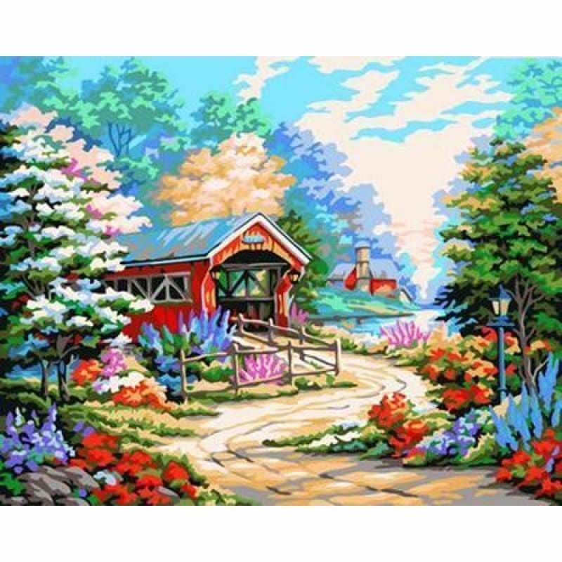 Landscape Cottage Diy Paint By Numbers Kits ZXB217 - NEEDLEWORK KITS
