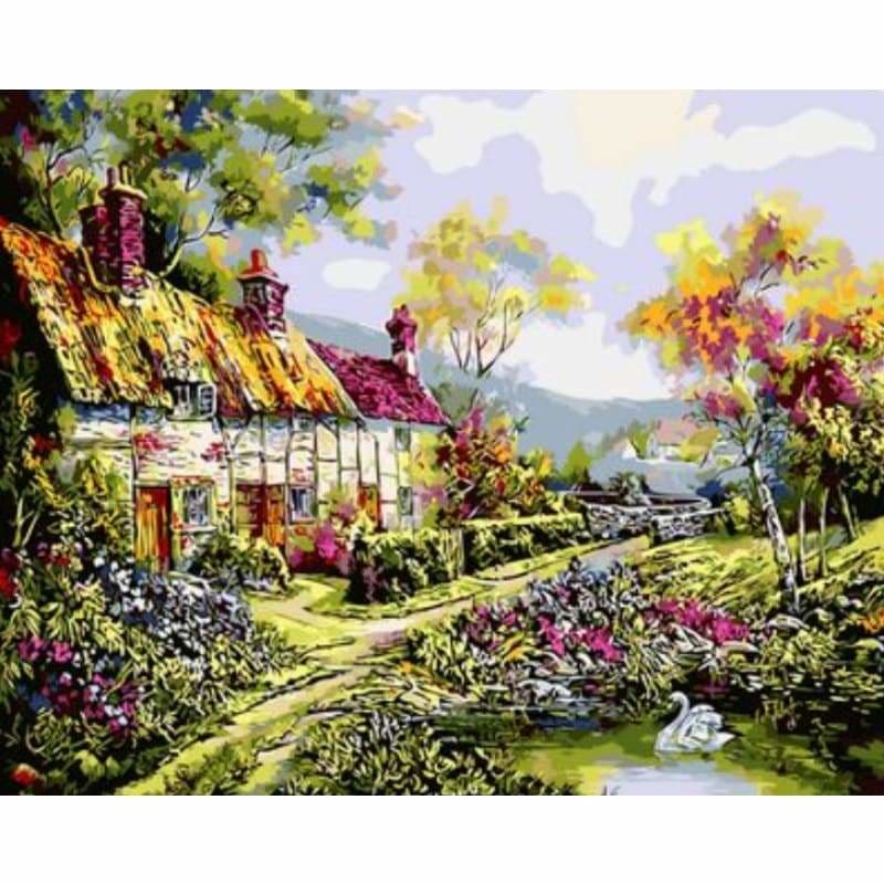 Landscape Cottage Diy Paint By Numbers Kits ZXQ1536 - NEEDLEWORK KITS