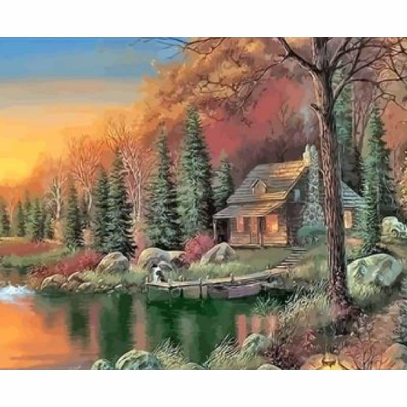 Landscape Cottage Diy Paint By Numbers Kits ZXQ2719 - NEEDLEWORK KITS