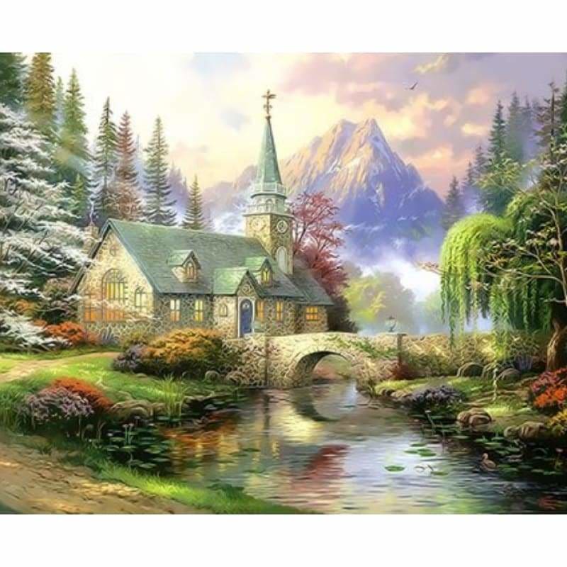 Landscape Cottage Diy Paint By Numbers Kits ZXQ3373 - NEEDLEWORK KITS
