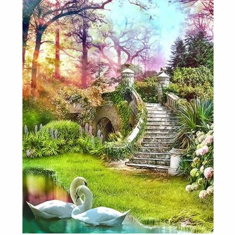 Landscape Garden Diy Paint By Numbers Kits ZXQ3362 - NEEDLEWORK KITS