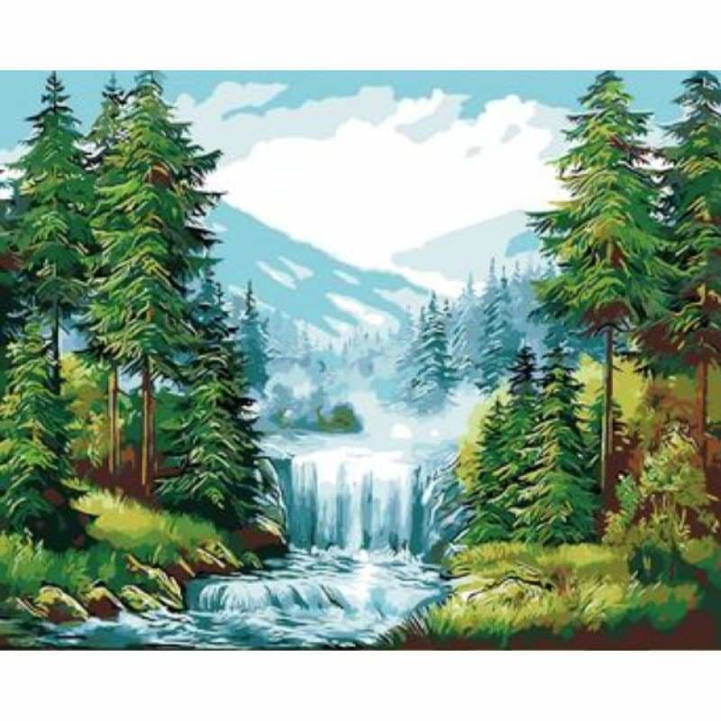 Landscape Mountain Lake Diy Paint By Numbers Kits ZXQ2659 - NEEDLEWORK KITS