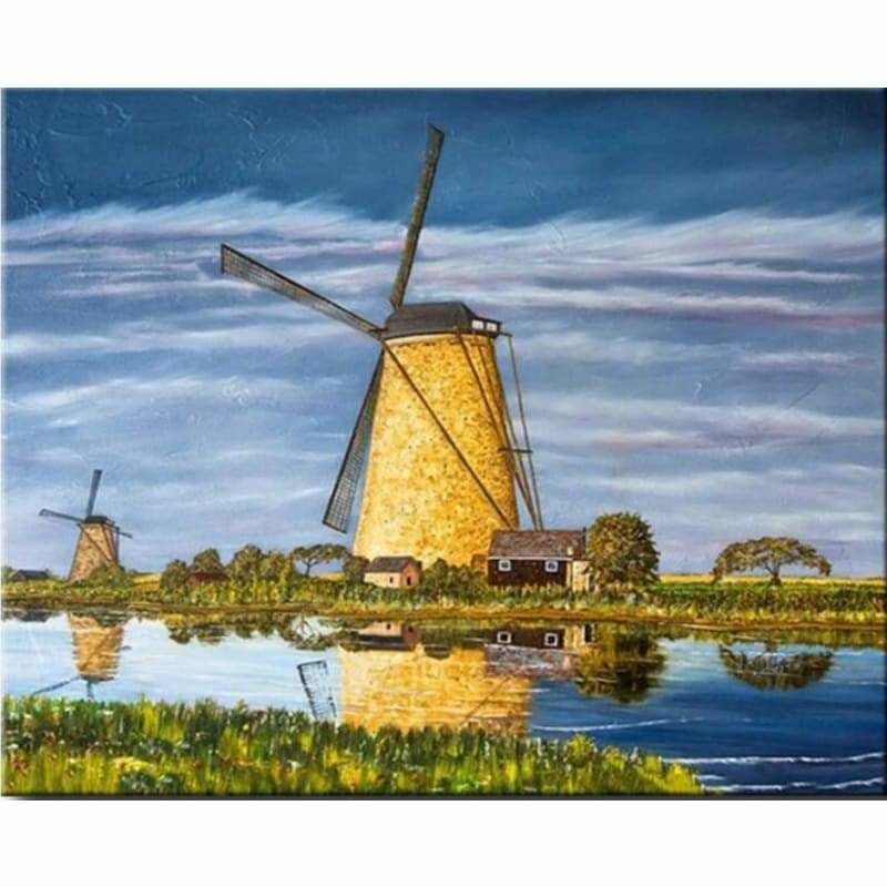 Landscape Nature WindmillDiy Paint By Numbers Kits PBN30198 - NEEDLEWORK KITS