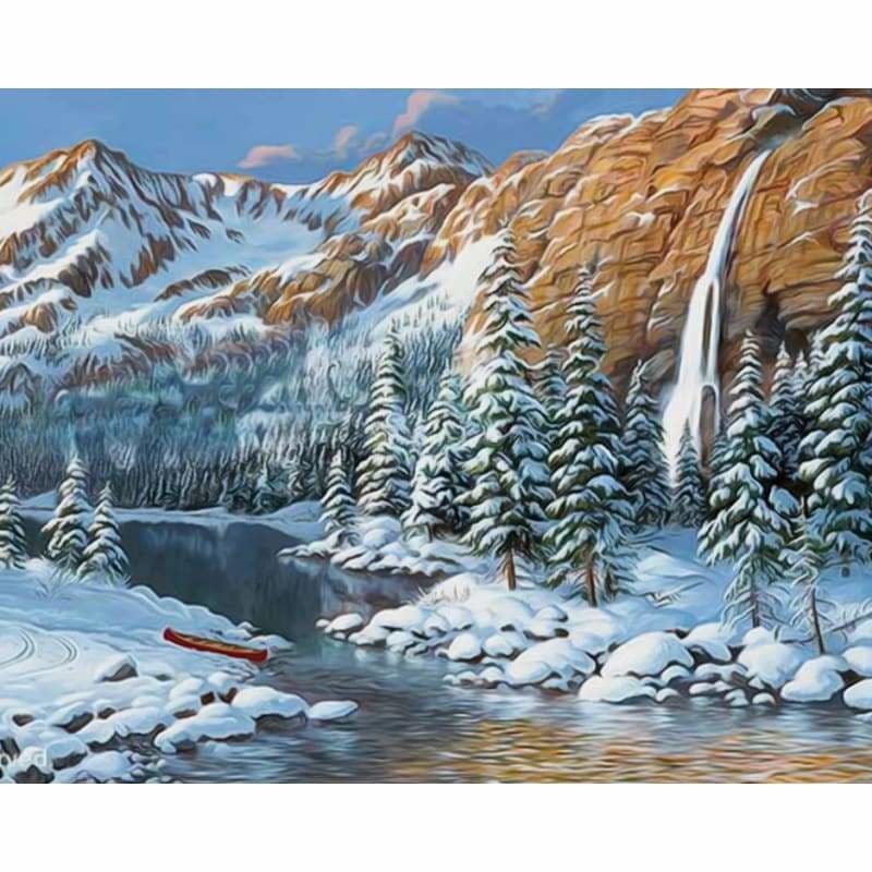 Landscape Snow Forest Diy Paint By Numbers Kits PBN91517 - NEEDLEWORK KITS