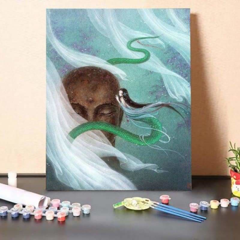 Paint by Numbers Kit-Green snake