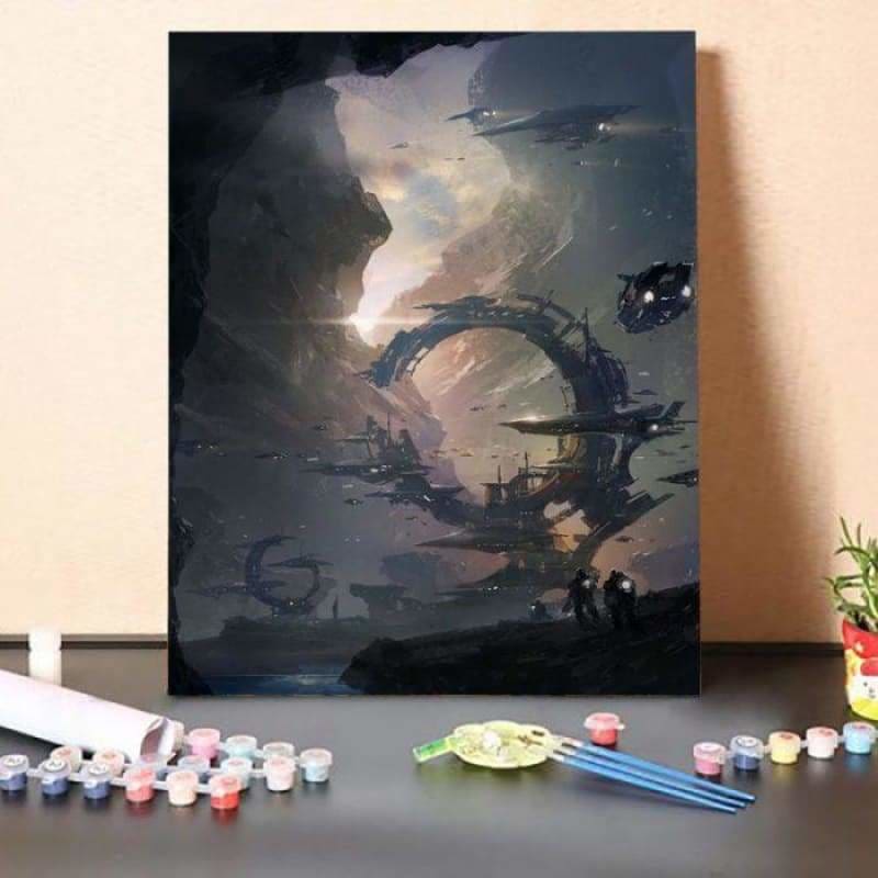 Paint by Numbers Kit-Military Fortress