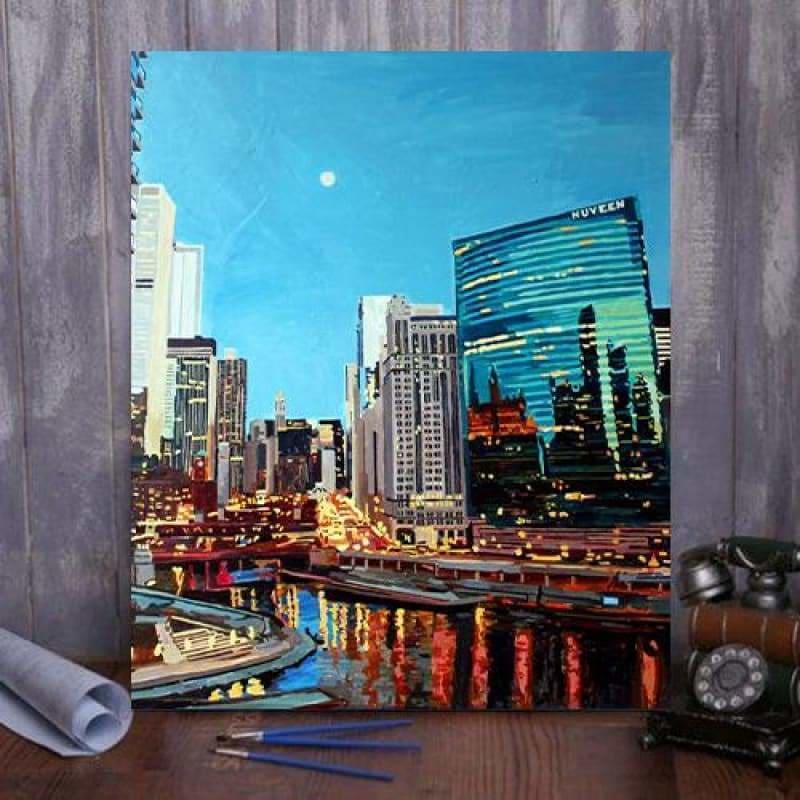 Perfect Night in Chicago Paint By Numbers Kit