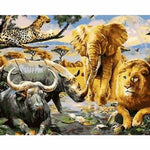 Animal Elephant Diy Paint By Numbers Kits ZXQ2611 - NEEDLEWORK KITS