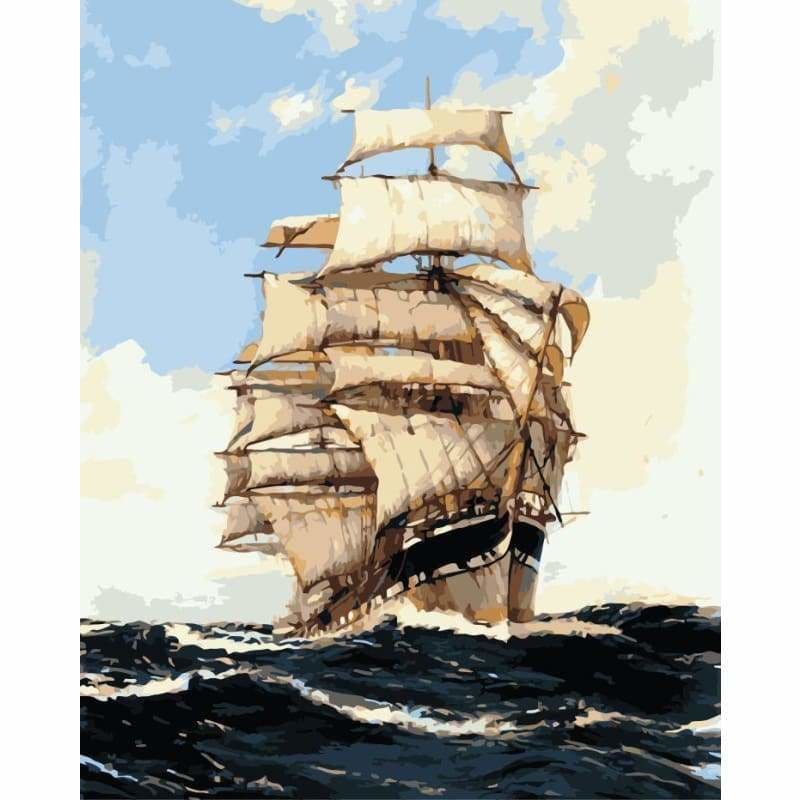 Boat Diy Paint By Numbers Kits WM-066 - NEEDLEWORK KITS