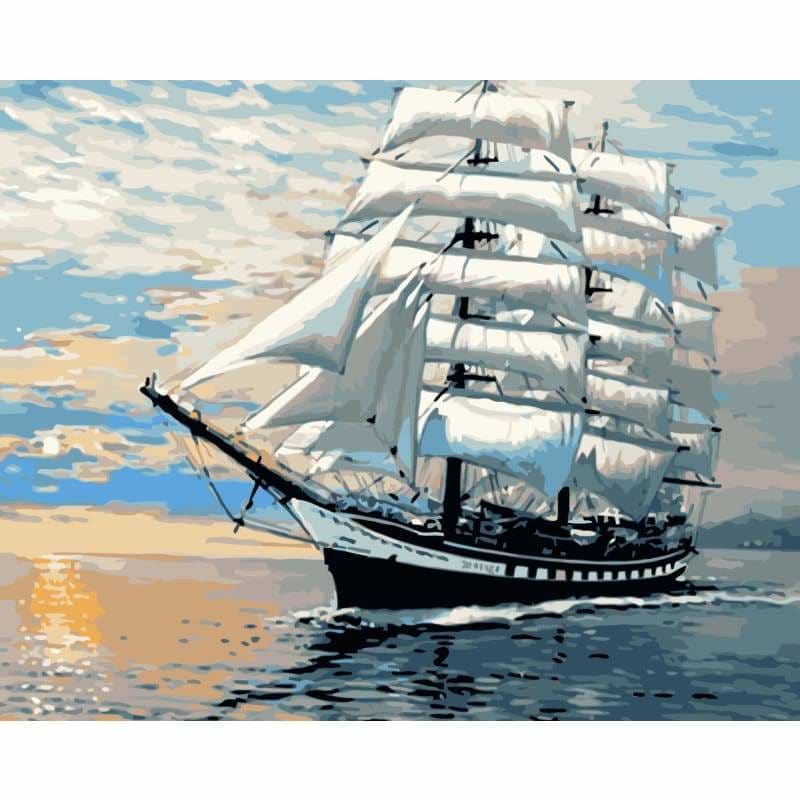 Boat Diy Paint By Numbers Kits WM-113 - NEEDLEWORK KITS