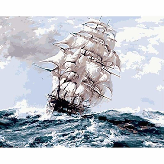 Boat Diy Paint By Numbers Kits WM-1797 - NEEDLEWORK KITS