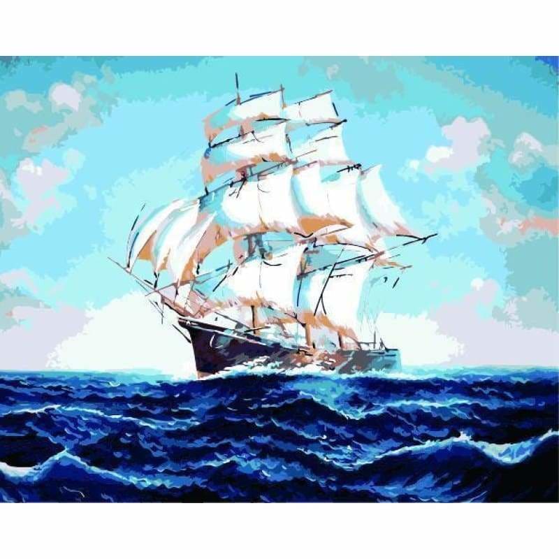 Boat Diy Paint By Numbers Kits ZXE574 - NEEDLEWORK KITS