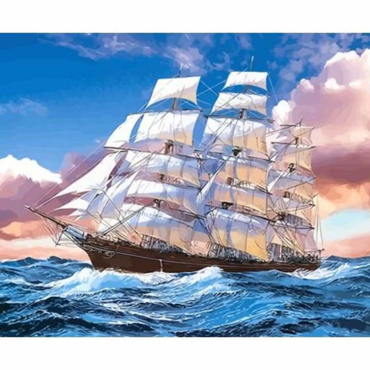 Boat Diy Paint By Numbers Kits ZXQ2911 - NEEDLEWORK KITS