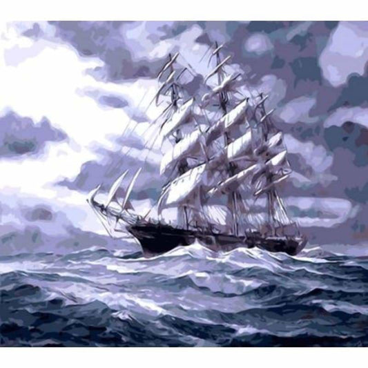 Boat Diy Paint By Numbers Kits ZXQ311-18 - NEEDLEWORK KITS