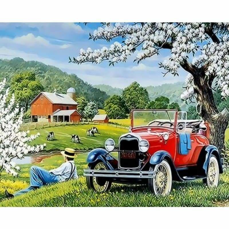 Car Diy Paint By Numbers Kits ZXQ3310 - NEEDLEWORK KITS
