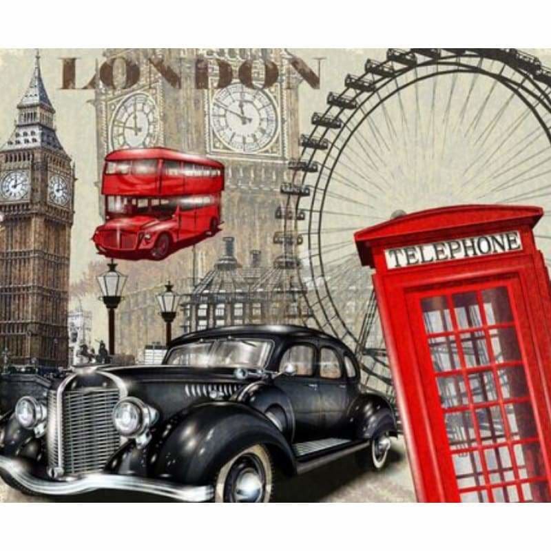 Cars London Tower Diy Paint By Numbers Kits ZXQ2928 - NEEDLEWORK KITS