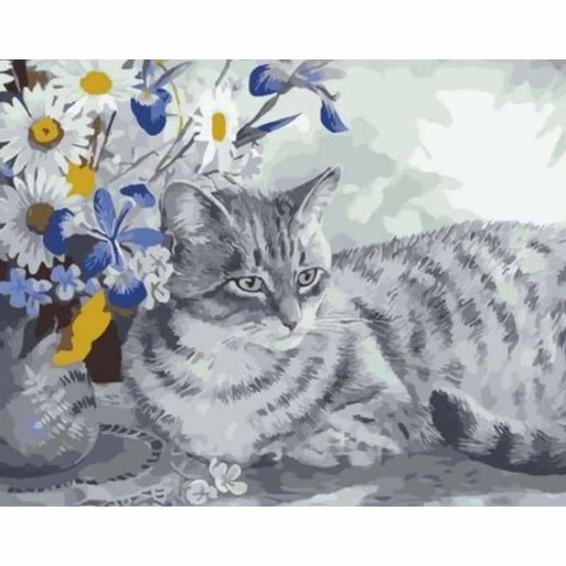 Cat Diy Paint By Numbers Kits ZXQ2406 - NEEDLEWORK KITS