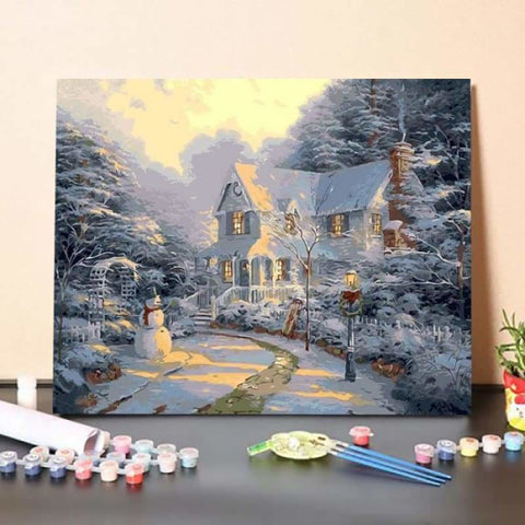 Christmas Snow Night – DIY Painting By Numbers Kit