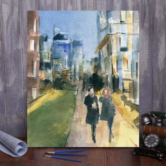 Couple Walking on the New York High Line Paint By Numbers