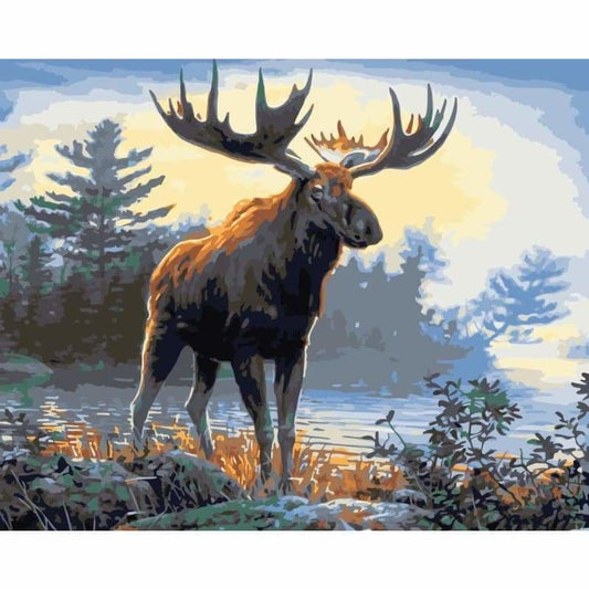 Deer Diy Paint By Numbers Kits WM-1093 - NEEDLEWORK KITS