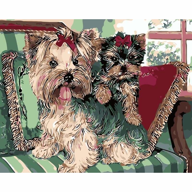 Dog Diy Paint By Numbers Kits WM-128 - NEEDLEWORK KITS