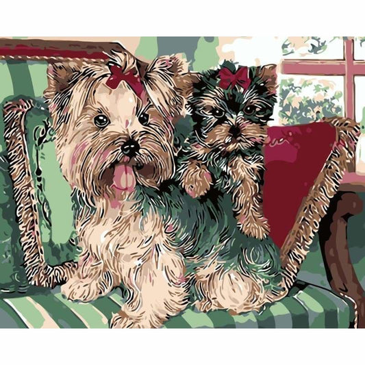 Dog Diy Paint By Numbers Kits WM-128 - NEEDLEWORK KITS