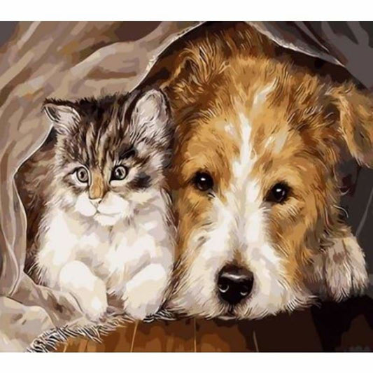 Dog Diy Paint By Numbers Kits ZXQ020 - NEEDLEWORK KITS