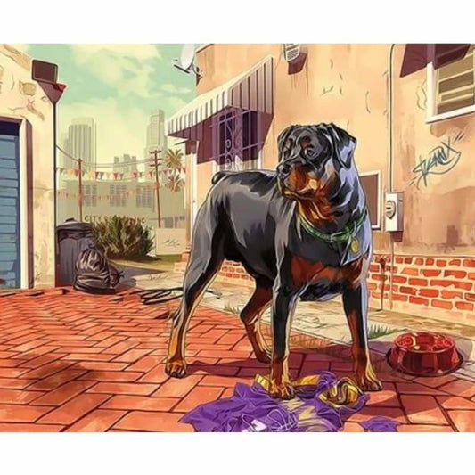 Dog Diy Paint By Numbers Kits ZXQ3328 - NEEDLEWORK KITS