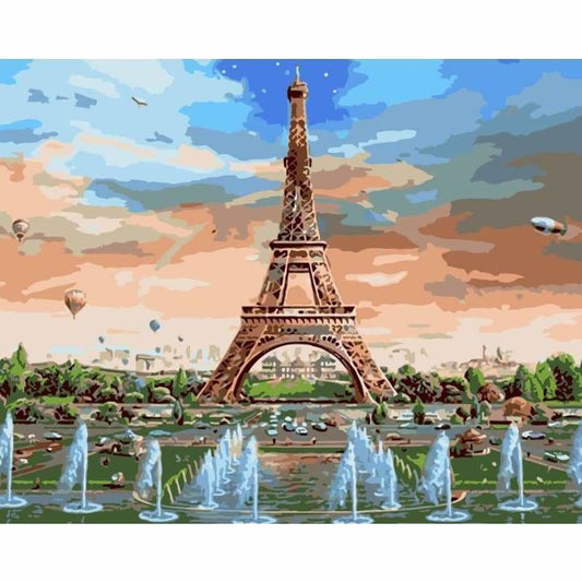 Eiffel Tower Diy Paint By Numbers Kits WM-1139 - NEEDLEWORK KITS