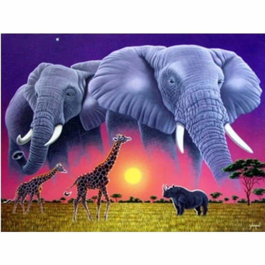 Elephant Diy Paint By Numbers Kits VM42030 - NEEDLEWORK KITS