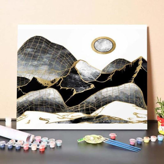 ferdasecPaint By Numbers Kit – Minimal Black and Gold