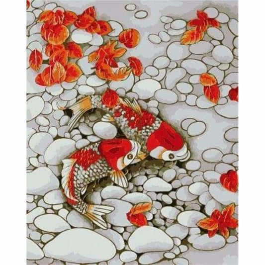 Fish Diy Paint By Numbers Kits ZXE256 - NEEDLEWORK KITS