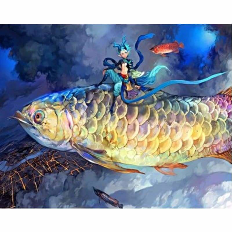 Fish Diy Paint By Numbers Kits ZXQ3789 - NEEDLEWORK KITS