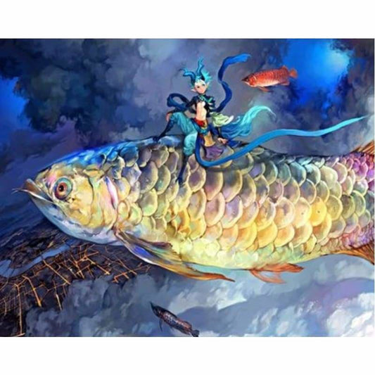 Fish Diy Paint By Numbers Kits ZXQ3789 - NEEDLEWORK KITS