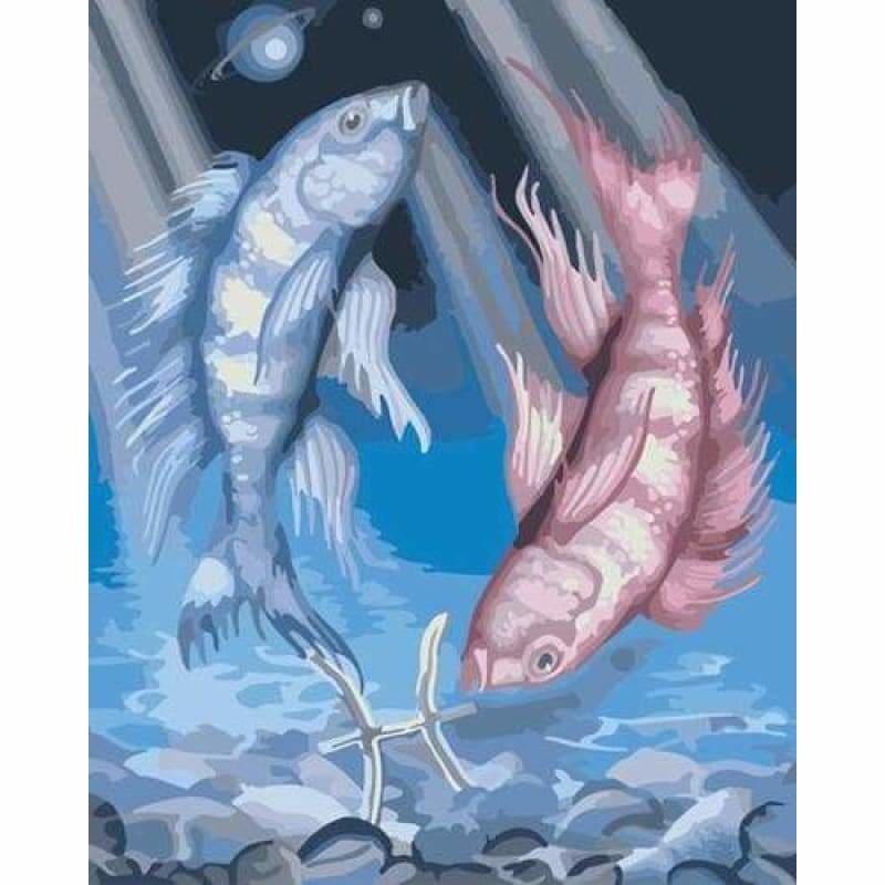 Fish Diy Paint By Numbers Kits ZXQB117 - NEEDLEWORK KITS