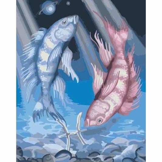 Fish Diy Paint By Numbers Kits ZXQB117 - NEEDLEWORK KITS