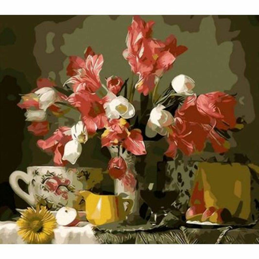 Flower Diy Paint By Numbers Kits ZXQ096 - NEEDLEWORK KITS