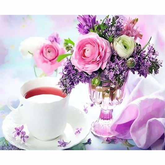 Flower Diy Paint By Numbers Kits ZXQ3384 - NEEDLEWORK KITS