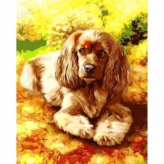 Flower Dog Diy Paint By Numbers Kits SY-4050-074 - NEEDLEWORK KITS