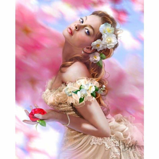 Girl Diy Paint By Numbers Kits PBN00008 - NEEDLEWORK KITS