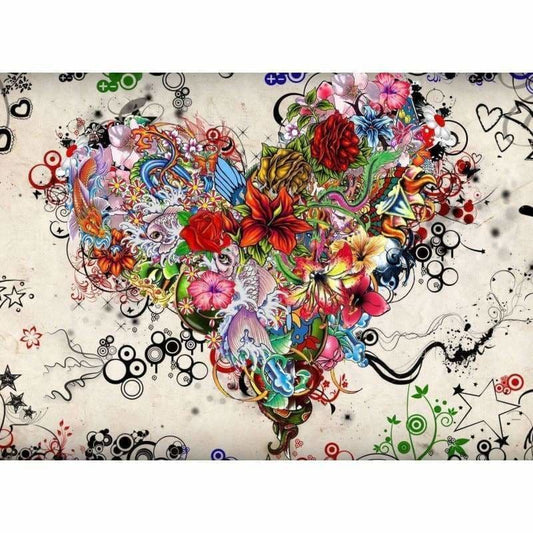 Heart Shaped Flower Diy Paint By Numbers Kits WM-953 - NEEDLEWORK KITS