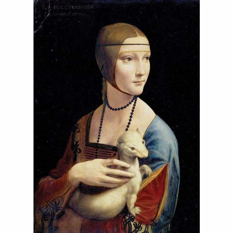 Lady By Leonardo Da Vinci Diy Paint By Numbers Kits PBN57442 - NEEDLEWORK KITS