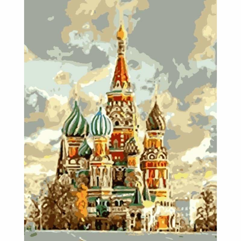 Landscape Castle Building Diy Paint By Numbers Kits WM-1522 ZXAN1729 - NEEDLEWORK KITS