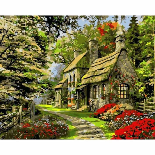 Landscape Cottage Diy Paint By Numbers Kits WM-1021 - NEEDLEWORK KITS