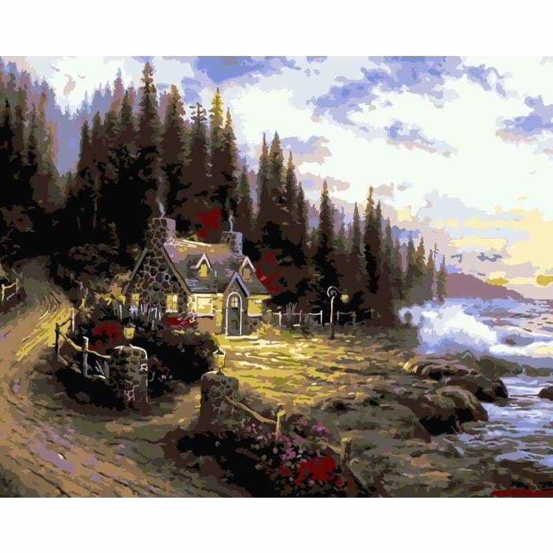 Landscape Cottage Diy Paint By Numbers Kits WM-927 - NEEDLEWORK KITS